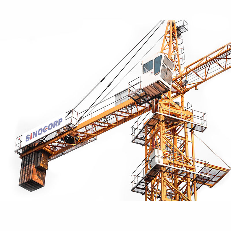 SINOCORP 8 τόνων κτιριακός γερανό-πύργος 60m τύπος σασί / χαμηλής κατανάλωσης γερανό-πύργος με αγκυροβόλο πλαίσιο