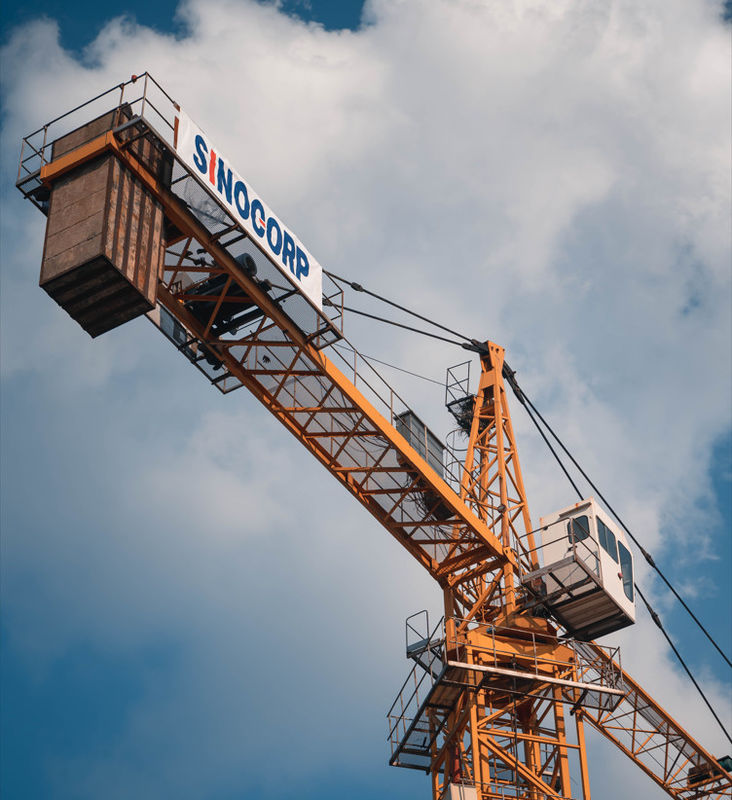 Σινοκορπ TZ5610-6 Hatkit 56 μέτρα Boom 60M ύψος Commercial Hammerhead Tower Crane με CE